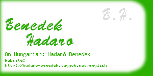 benedek hadaro business card