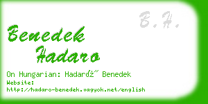 benedek hadaro business card